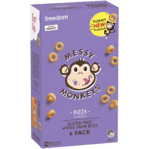 Messy Monkeys Gluten Free Whole Grain Bites Pizza Flavour 6 Pack