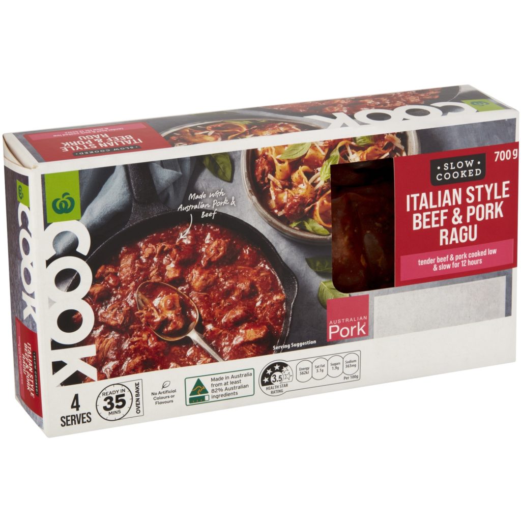 Woolworths Cook Italian Style Beef & Pork Tomato Ragu 700g