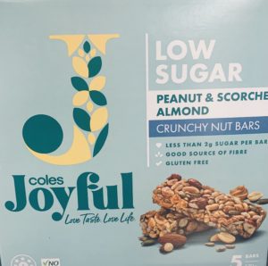Coles Joyful Crunchy Nut Bar Peanut & Scorched Almond 170g