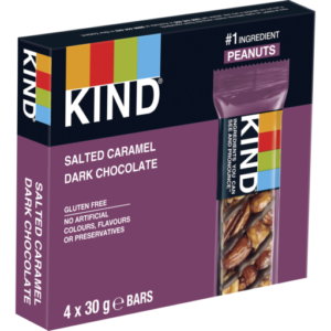 Kind Salted Caramel Dark Chocolate Multipack 4 X 30g Nut Bars 120g