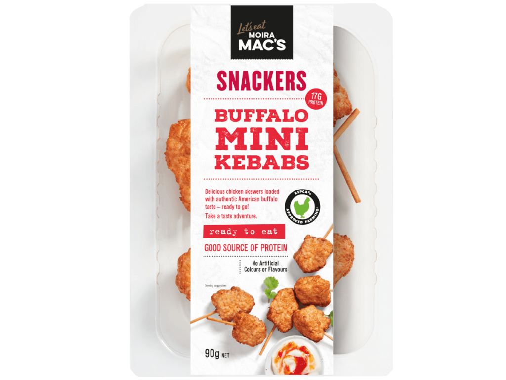 Moira Mac's Snackers Buffalo Mini Chicken Kebabs 90g