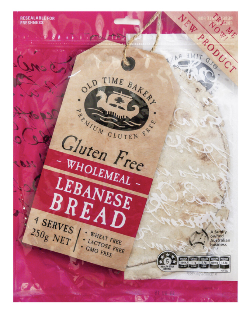 Old Time Bakery Gluten Free Lebanese Wholemeal Bread