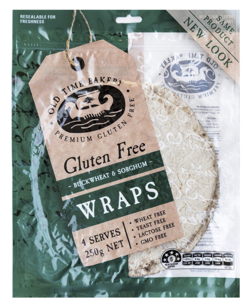 Old Time Bakery Gluten Free Wholesome Buckwheat Wraps 250g
