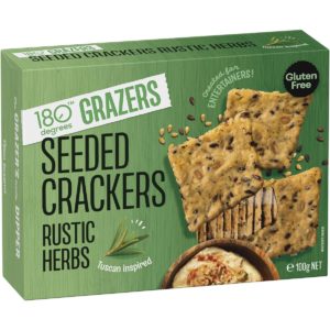180 Degrees Seeded Crackers Rustic Herbs 100g