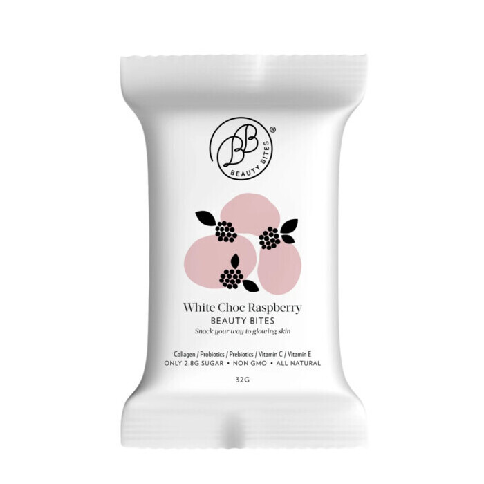 Krumbled White Choc Raspberry Beauty Bites 32g