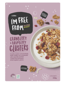 Coles I'M Free From Cranberry & Raspberry Clusters 350g