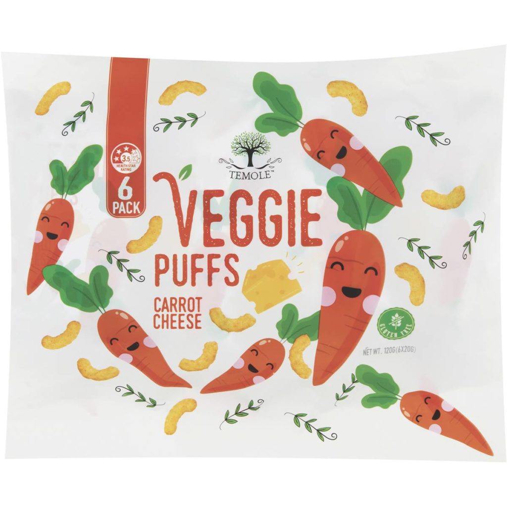 Temole Veggie Puffs Carrot Cheese 120g