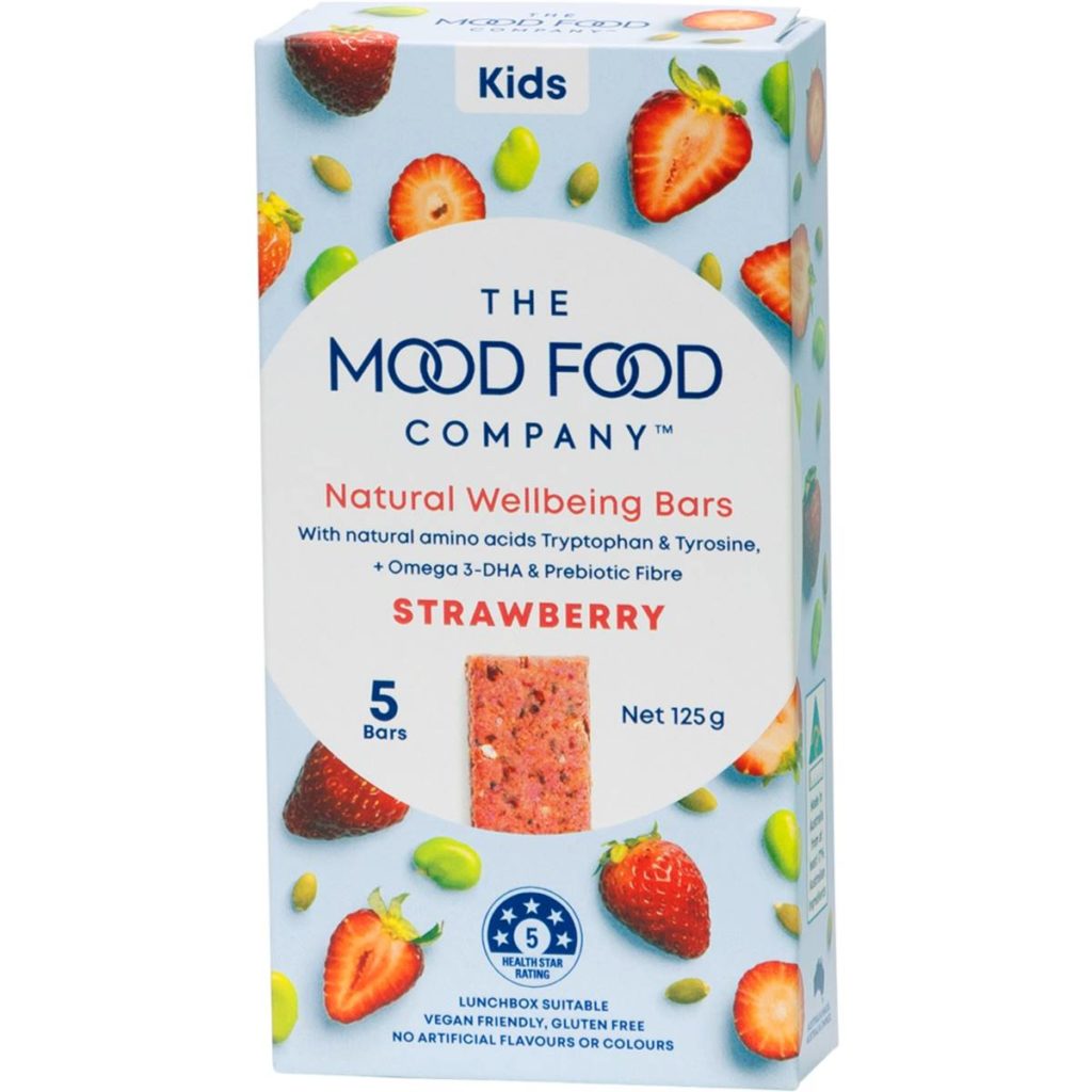 The Mood Food Co Natural Wellbeing Bars Strawberry 5 Pack