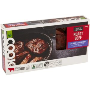 Woolworths Cook Roast Beef With Onion & Garlic Gravy 500g