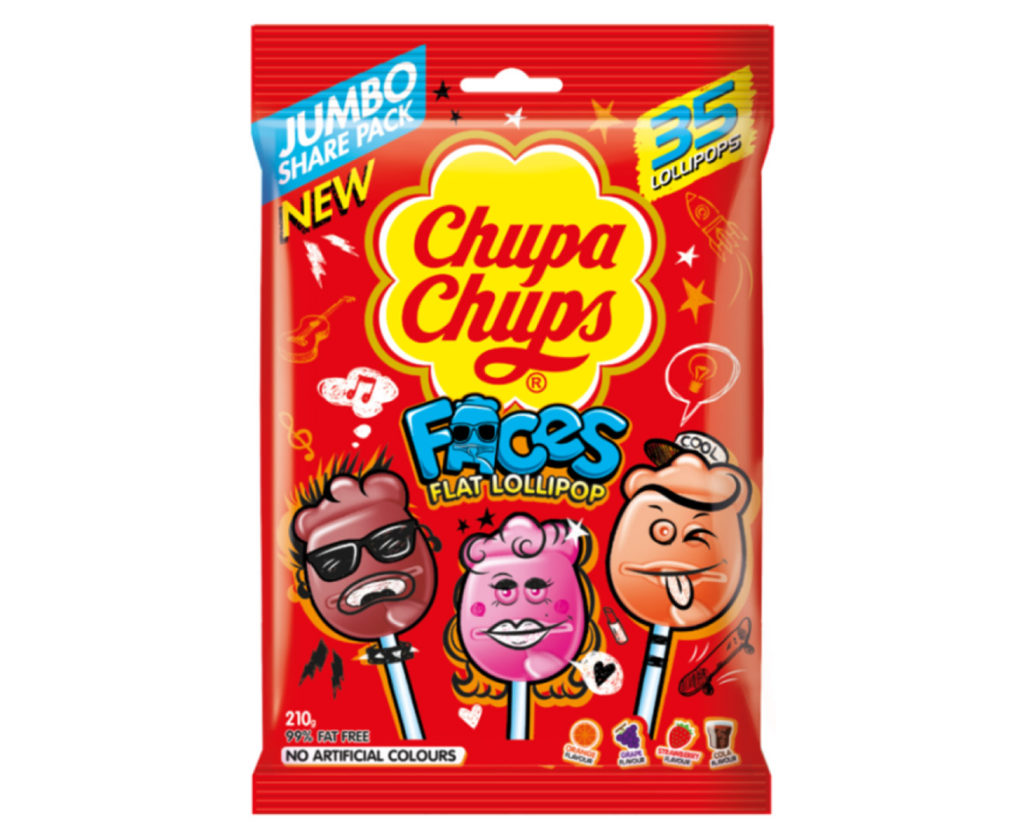Chupa Chups Faces Flat Lollipops 35 Pack