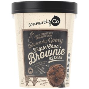 Community Co Chocolate Brownie Ice Cream Tub 1L