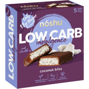 Noshu Low Carb Coconut Bliss Indulgence Bars 5 Pack