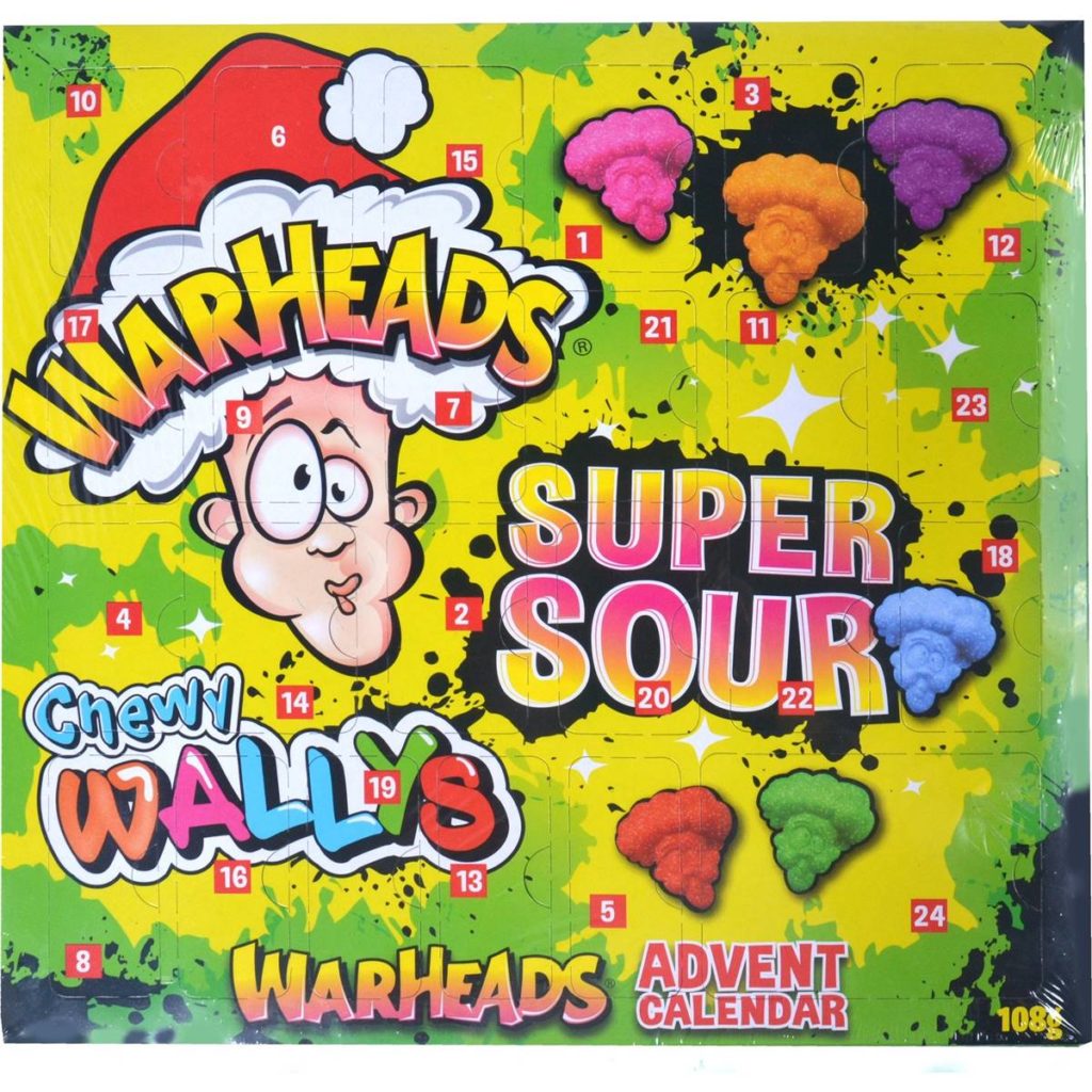 Warheads Super Sour Chewy Wallys Advent Calendar 108g