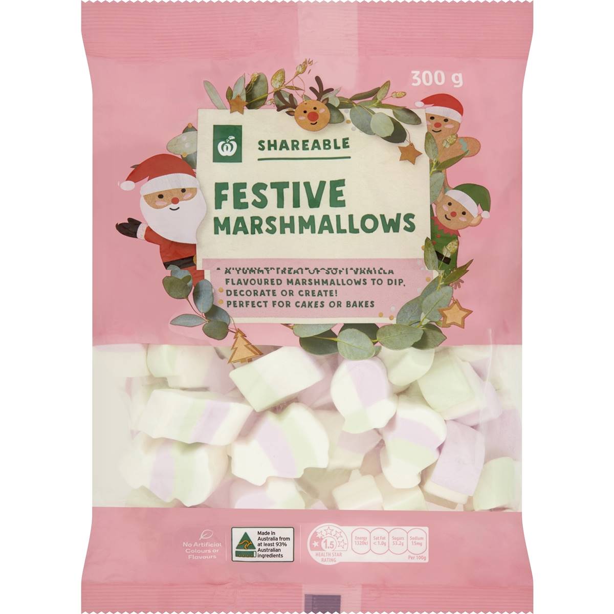 Woolworths Christmas Marshmallows 300g – Gluten Free Products of Australia