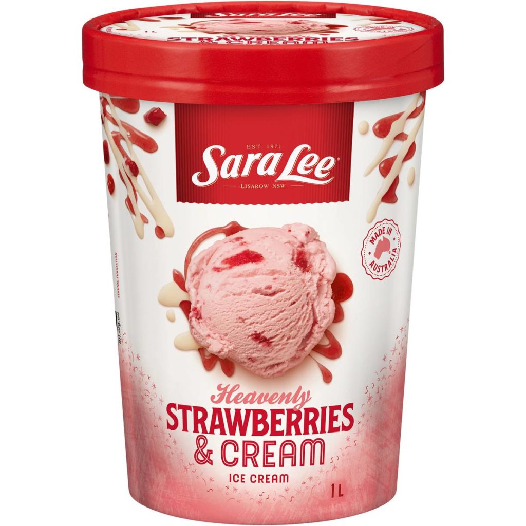Sara Lee Strawberries And Cream Ice Cream 1l – Gluten Free Products Of