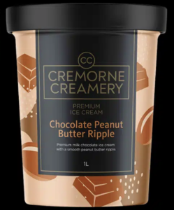 Cremorne Creamery Chocolate Peanut Butter Ripple 1L