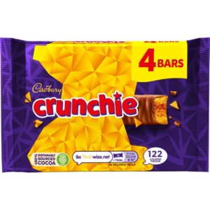 Cadbury Crunchie Chocolate Bar 104g (Pack of 4)