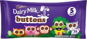 Cadbury Dairy Milk Buttons 5 Treatsize Chocolate Bags 70g
