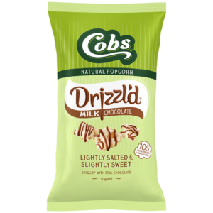 Cobs Drizzl'd Milk Chocolate Light Salted Slightly Sweet Popcorn 110g