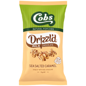 Cobs Drizzl'd Milk Chocolate Sea Salt Caramel Popcorn 110g