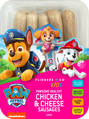 Flinders + Co X Paw Patrol Chicken & Veggie Sausages 340g