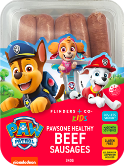 Flinders + Co X Paw Patrol Pawsome Healthy Beef Sausages 340g