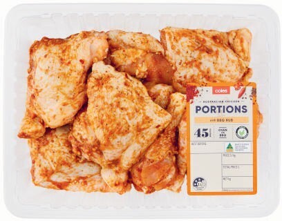 Coles Chicken Portions with BBQ Rub 1.8kg