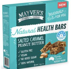 Mayver's Natural Health Bars Salted Caramel Peanut Butter 5 Pack