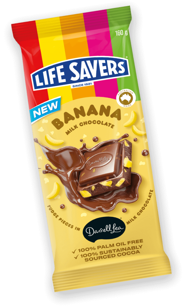 Darrell Lea Lifesavers Banana Block 160g