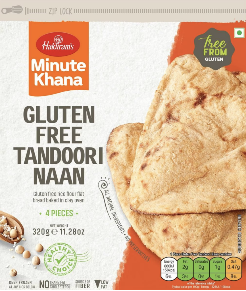 Haldiram's Gluten Free Tandoori Naan 4 Pack