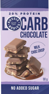 Aussie Bodies Lo Carb Chocolate Milk Choc Crisp 90g