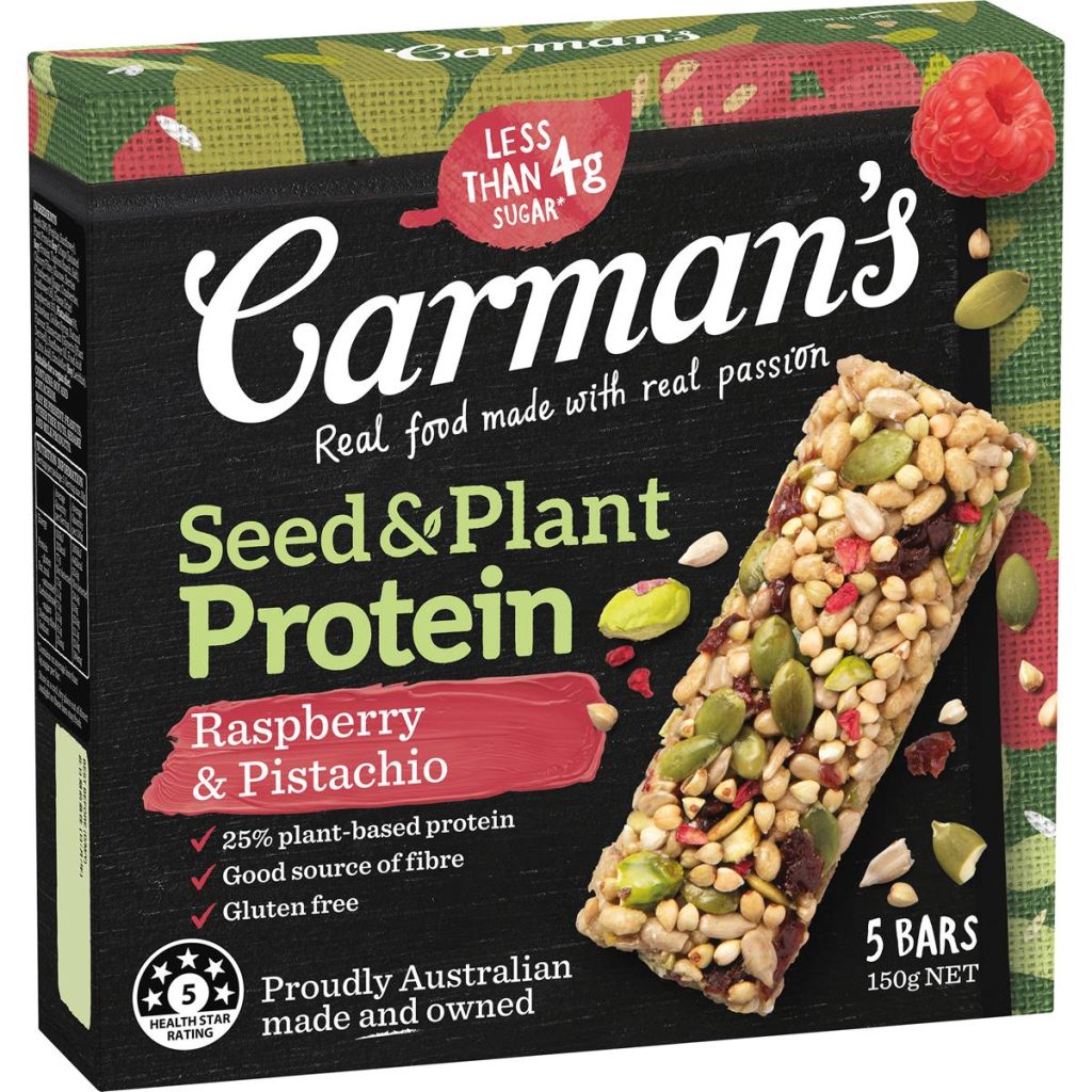 Carman's Raspberry & Pistachio Protein Bar 150g 5 Pack