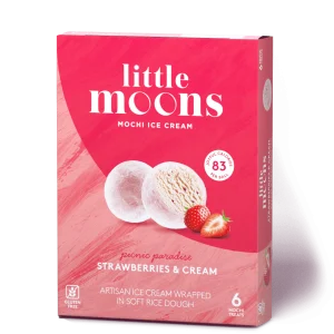 Little Moons Mochi Bites Strawberries & Cream 6 Pack