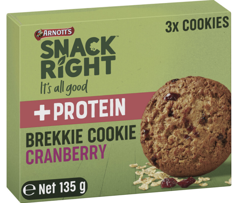 Arnotts Snackright Brekkie Cookies Cranberry 135g