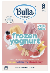 Bulla Frozen Yoghurt Strawberry, Mango & Wildberry 8 Pack