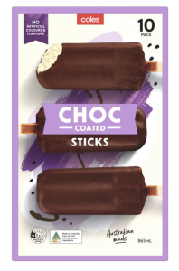 Coles Chocolate Coated Ice Creams 10 Pack | 865mL