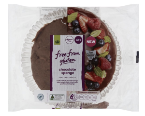 Woolworths Free From Gluten Chocolate Sponge 300g