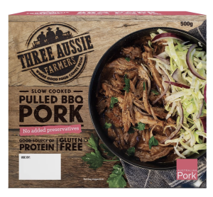 Three Aussie Farmers Slow Cooked Pulled Pork 500g