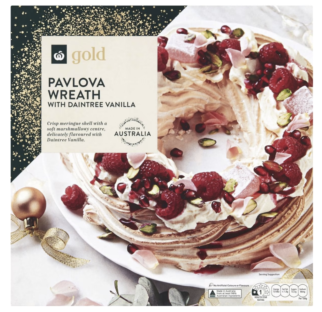 Woolworths Gold Pavlova Wreath With Daintree Vanilla