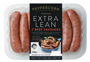 Peppercorn Beef Sausages Extra Lean 450g