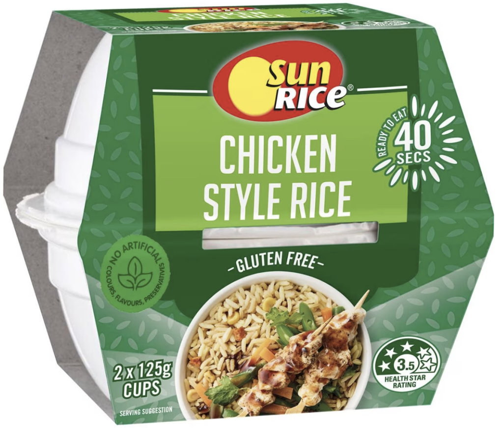 Sunrice Chicken Style Rice Cups 125g X 2 Pack