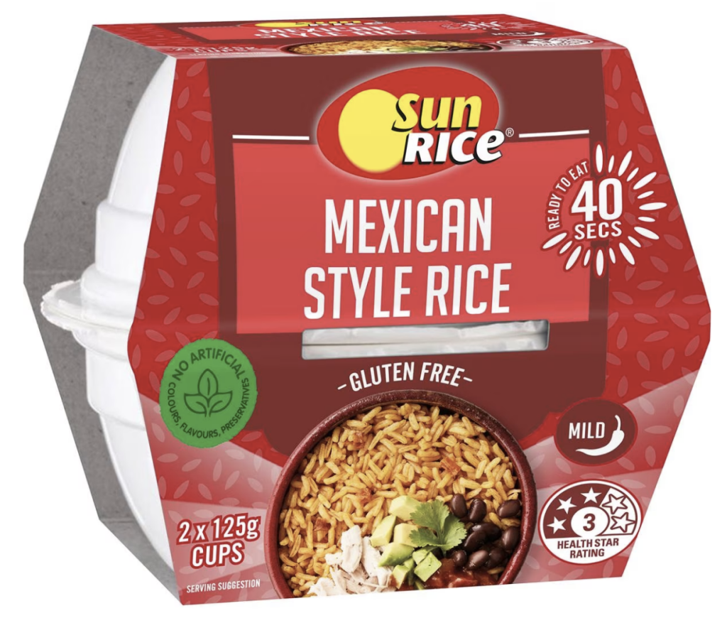 Sunrice Mexican Style Rice Cups 125g X 2 Pack