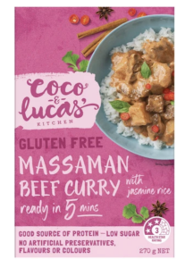 Coco & Lucas Gluten Free Beef Massaman Curry With Rice 270g
