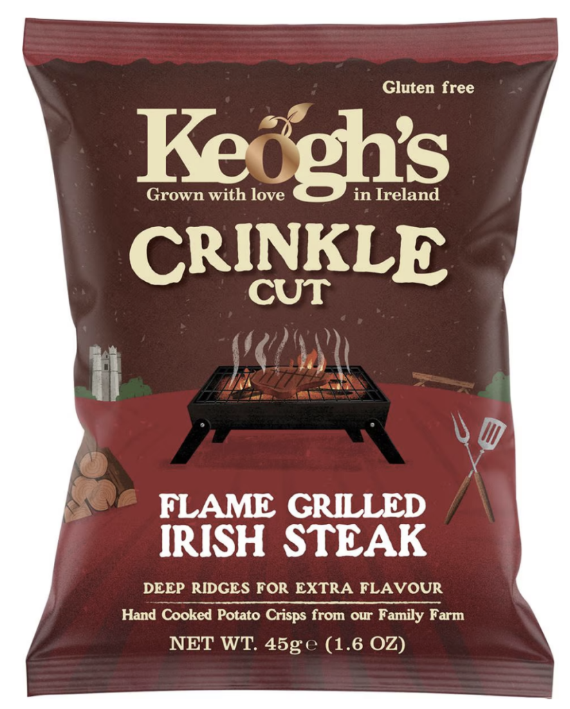 Keoghs Crinkle Cut Crisps Flame Grilled Irish Steak 45g